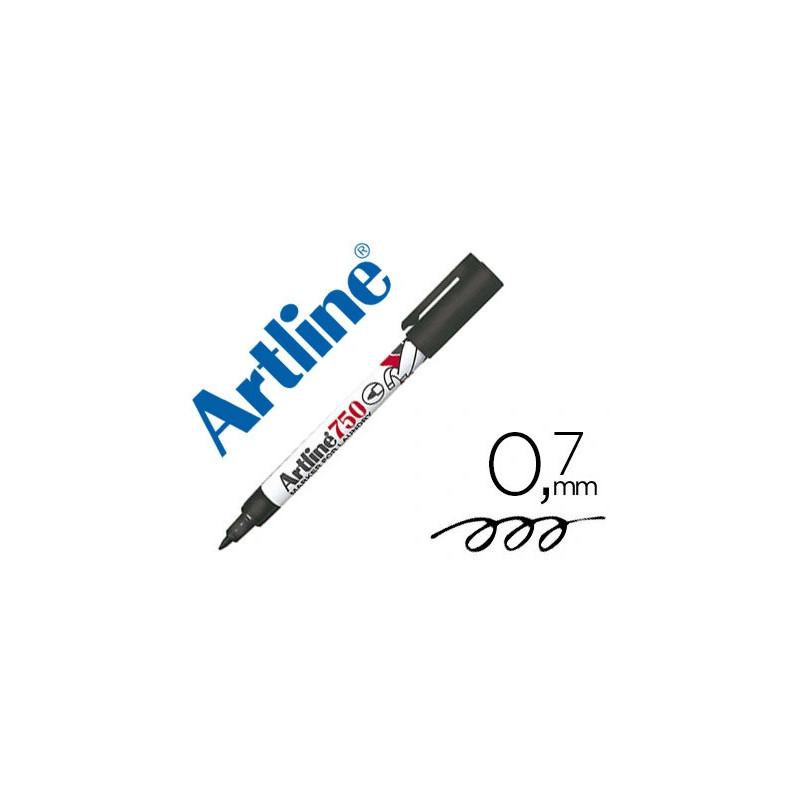 Marqueur artline 750 permanent textile pointe fine conique 0.7mm corps métal couleur noir