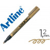 Marqueur artline permanent pointe fine conique 1.2mm tous supports corps métal encre pigmentée résiste eau or