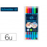 Stylo-bille schneider slider edge xb couleurs assorties pack 6 unites