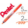 Surligneur pentel handy line s rétractable rechargeable pointe biseautée 1/3.6mm corps fin encre orange