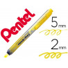 Surligneur pentel handy line s rétractable rechargeable pointe biseautée 1/3.6mm corps fin encre jaune