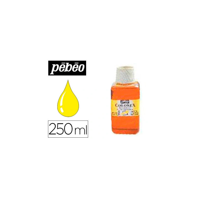 Encre pébéo colorex forte concentration vivacité couleur jaune primaire flacon 250ml