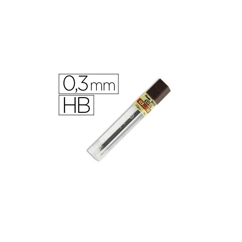 Mine pentel 0.3mm hb étui 12 unités