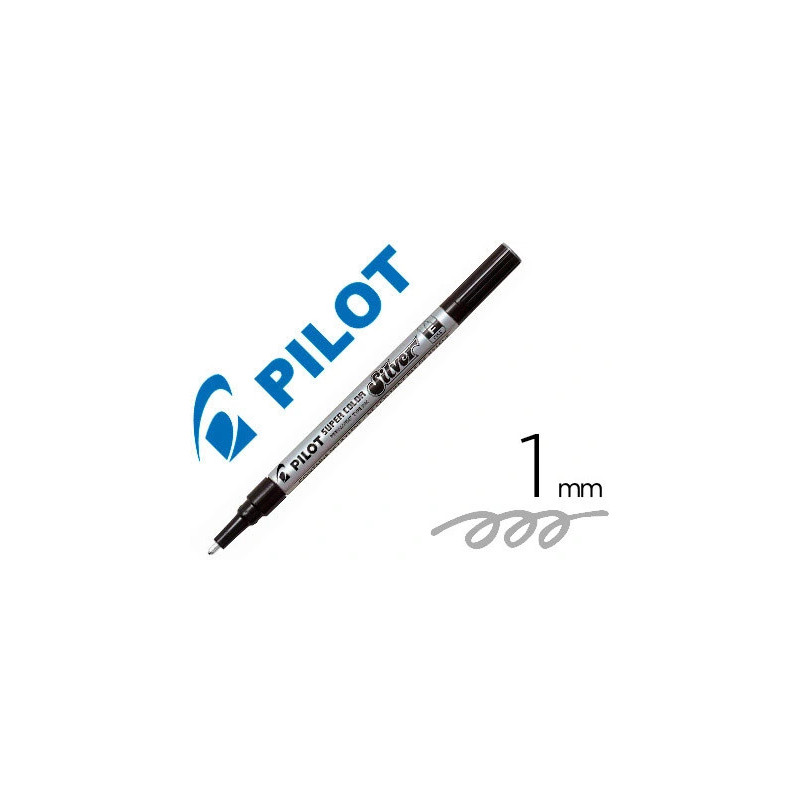 Marqueur pilot feutre permanent encre métallique pointe finenon biseautée polyacétate 4mm argent