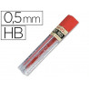 Mine pentel 0.5mm hb coloris rouge étui 12 unités