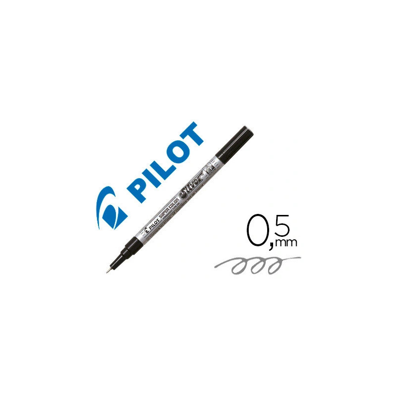 Marqueur pilot feutre permanent encre métallique pointe non biseautée extra fine polyacétate 0.5mm argent
