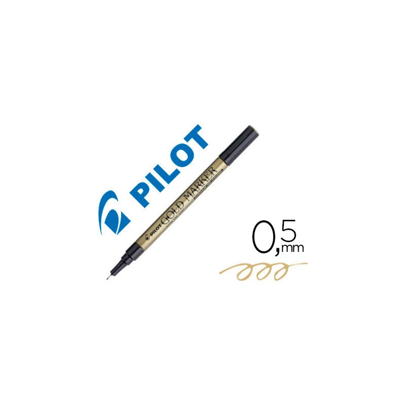 Marqueur pilot feutre permanent encre métallique pointe non bisautée extra fine polyacétate 0.5mm or