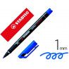 Stylo-feutre stabilo ohp pen permanent pointe moyenne 1mm encre indélébile multi-supports agrafe coloris bleu