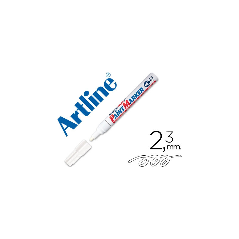 Marqueur artline permanent paint marker 400 pointe moyenne conique 2.3mm encre pigmentée base d'huile coloris blanc