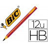 Crayon graphite bic d'apprentissage corps triangulaire mine ultra-solide hb 4mm coloris rose