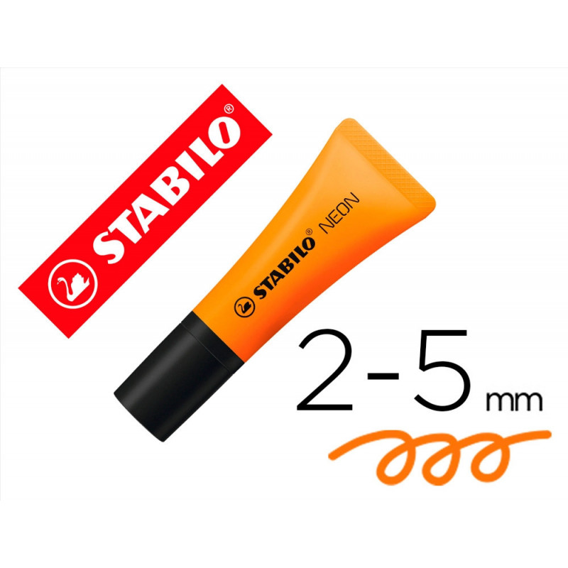 Surligneur stabilo néon fluorescence intense sèche après 4h tube gloss coloris orange