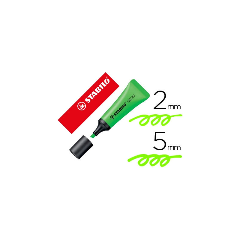Surligneur stabilo néon fluorescence intense sèche après 4h tube gloss coloris vert