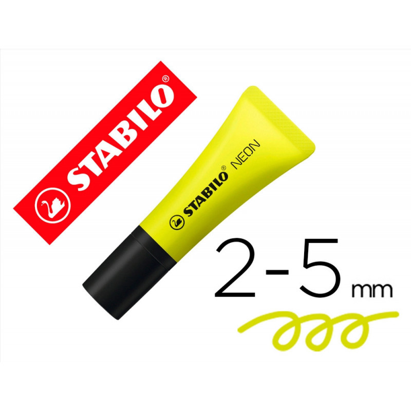 Surligneur stabilo néon fluorescence intense sèche après 4h tube gloss coloris jaune