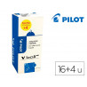 Roller pilot vball 05 pointe metal conique encre liquide coloris bleu pack 16 + 4 gratuits