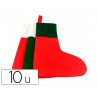 Feutrine sodertex chaussettes de noel 1mm 200x300mm 10 pcs coloris blanc - rouge blanc - vert et rouge - vert