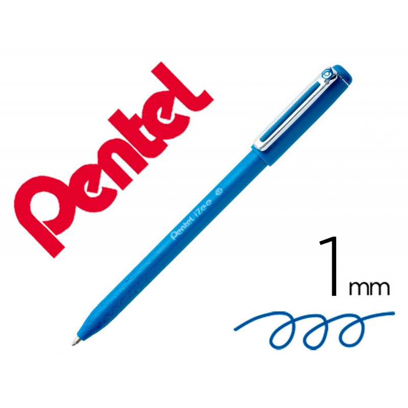 Stylo-bille pentel izee retractable ecriture moyenne pointe 1mm encre faible viscosite rechargeable bleu