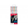 Roller uniball signo broad encre gel ecriture moyenne couleurs assorties metallisee pochette de 5