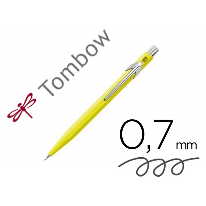 Porte-mines tombow monograph 0,7mm rechargeable gomme telescopique interchangeable coloris corps jaune fluo