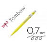 Porte-mines tombow monograph 0,7mm rechargeable gomme telescopique interchangeable coloris corps jaune fluo