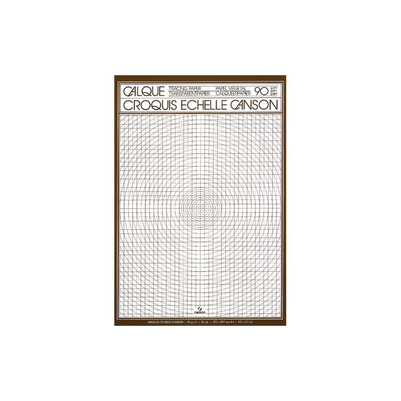 CANSON Bloc de papier calque croquis échelle 50 feuilles 90g A3 Ref-17144
