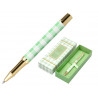 Roller belius picnic aluminium encre noire coloris vert dore boite design