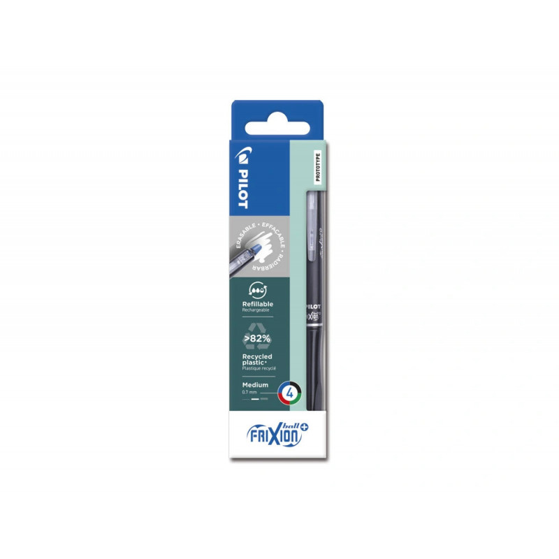 Roller pilot frixion ball plus begreen encre gel effacable retractable pointe moyenne coloris assortis