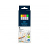 Surligneur schneider shine-up pointe biseautee trait 1/4mm corps triangulaire coloris assortis pochette 4 unites