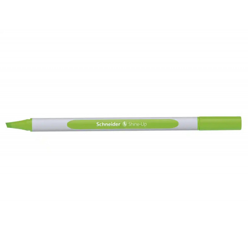 Surligneur schneider shine-up pointe biseautee trait 1/4mm corps triangulaire coloris vert