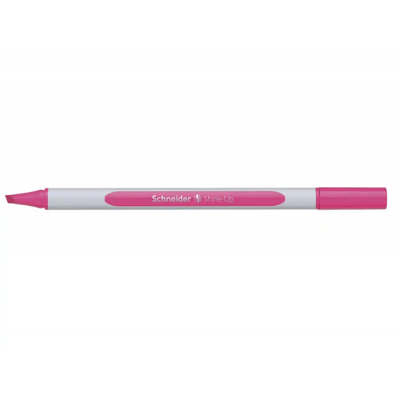 Surligneur schneider shine-up pointe biseautee trait 1/4mm corps triangulaire coloris rose