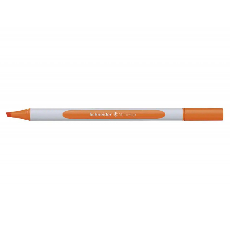 Surligneur schneider shine-up pointe biseautee trait 1/4mm corps triangulaire coloris orange