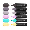 Surligneur schneider job pointe biseautee trait 1/5mm coloris assortis pochette 6 unites