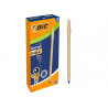 Stylo-bille bic cristal original glace pointe moyenne 1,0mm encre bleue classique capuchon coloris or