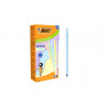 Stylo-bille bic cristal pastel pointe moyenne 1,0mm encre bleue classique capuchon coloris assortis boite 20 unites