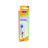 Stylo-bille bic cristal pastel pointe moyenne 1,0mm encre bleue classique capuchon coloris assortis a