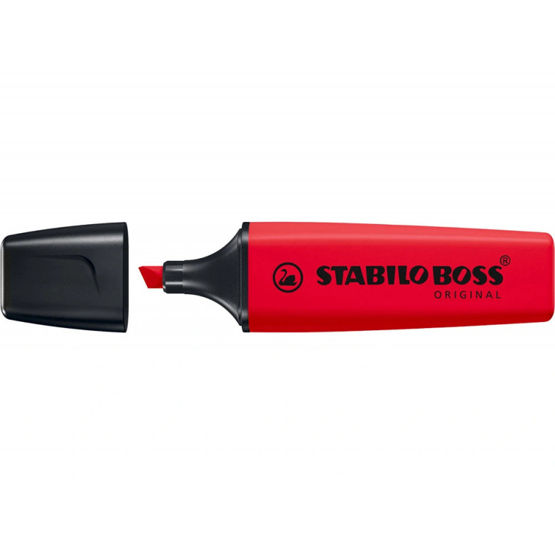 Surligneur stabilo boss original encre base eau pointe biseautee largeur trace 2/5mm coloris vrai