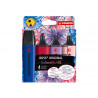 Surligneur stabilo boss original naturecolors wild flowers edition pointe biseautee trace 2/5mm coloris assortis etui 4