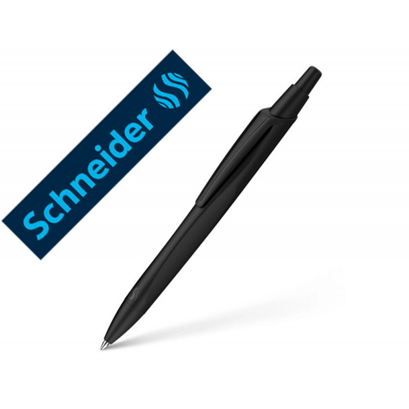 Stylo-bille schneider reco retractable et rechargeable corps plastique recycle pointe 1mm trait 0,5mm coloris noir