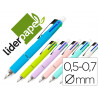 Stylo-bille liderpapel 5 en 1 pointe 0.5mm trait 0.7mm rétractable 4 couleurs d'encre porte-mine 0.5mm gomme