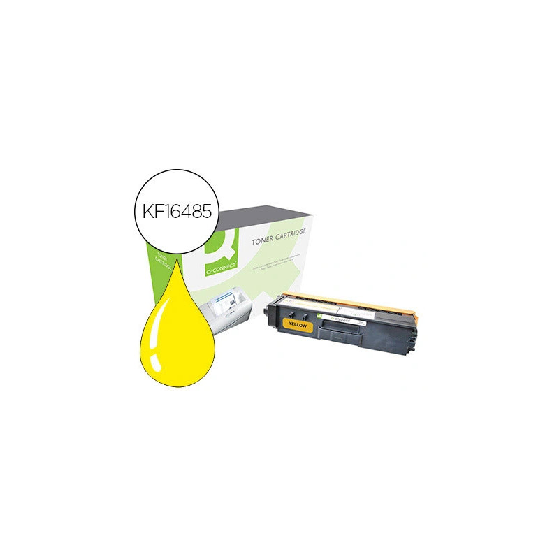Toner q-connect compatible brother tn328y pour imprimantes hl4570cdw dcp9270cdn mfc 9970cdw jaune 6000p