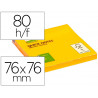 Bloc-notes q-connect quick notes couleurs néon 76x76mm 80f repositionnables coloris orange vif