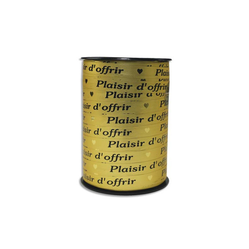 CLAIREFONTAINE Bobine bolduc de comptoir 225x1cm. Coloris Or Plaisir d'offrir Noir