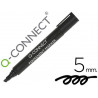 Marqueur q-connect permanent pointe biseautée tracé 5mm résistante corps plastique coloris noir