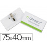 Badge q-connect pvc rigide transparent pince ou épingle format 40x75mm carte visite