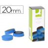 Aimant q-connect diamètre 20mm affichage signalisation toutes surfaces métalliques coloris bleu boîte 10 unités