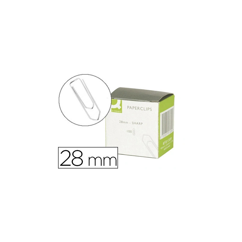 Attache-lettres q-connect galvanisée 28mm boîte 100 unités