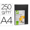 Couverture q-connect carton 250g grain cuir pour reliure format a4 coloris noir paquet 100 unités