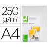 Couverture q-connect carton 250g grain cuir pour reliure format a4 coloris blanc brillant paquet 100 unités