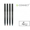 Stylo-feutre q-connect permanent pointe moyenne multi-supports cd/dvd plastique couleur assortis pochette de 4u