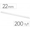 Anneau plastique à relier q-connect capacité 180f 22mm diamètre coloris blanc boîte 50 unités