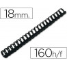 Anneau plastique à relier q-connect capacité 150f 18mm diamètre coloris noir boîte 50 unités